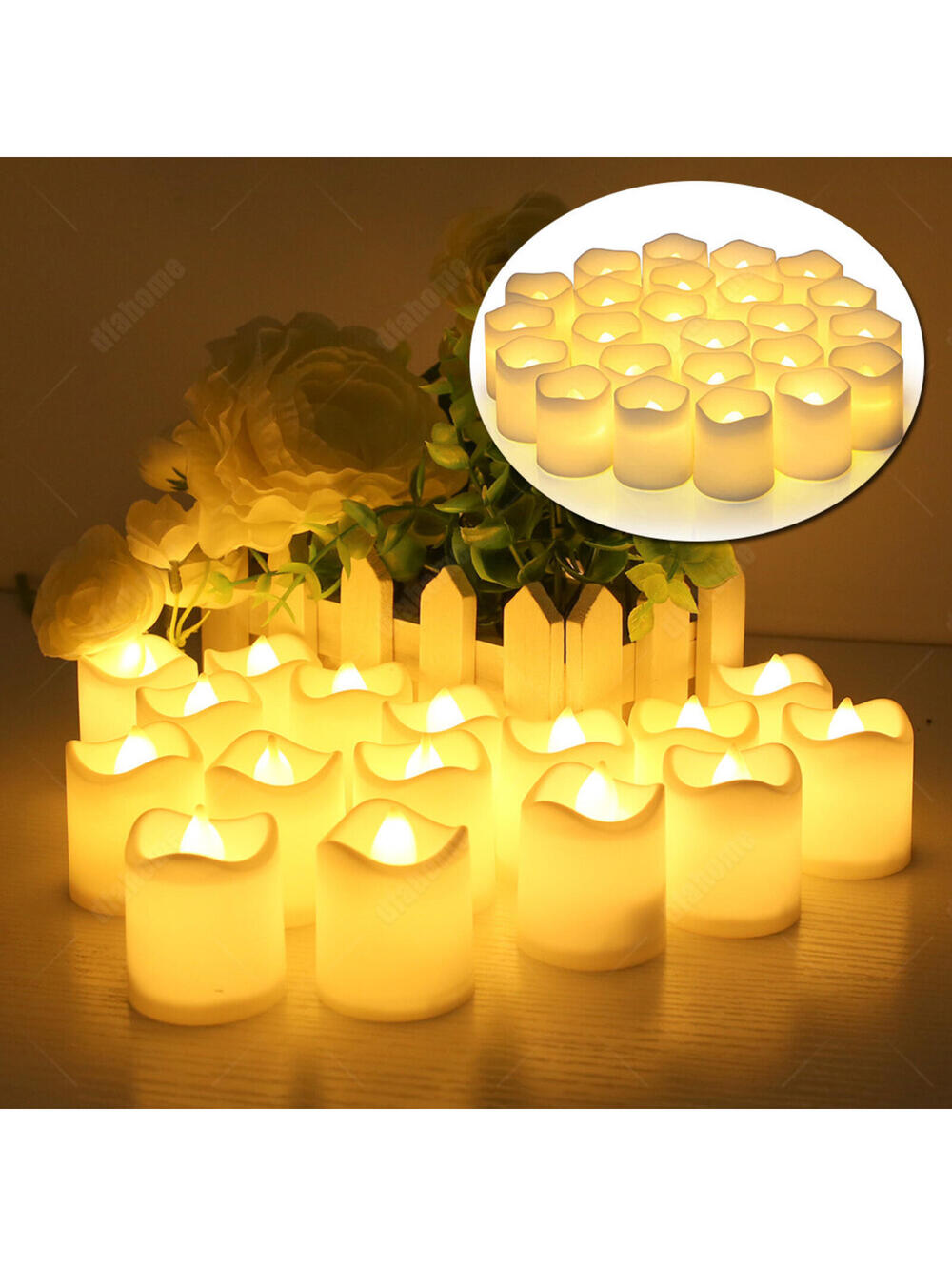12PCS Flameless LED Tea Lights Votive Candles Lamp Decor Battery Operated Set